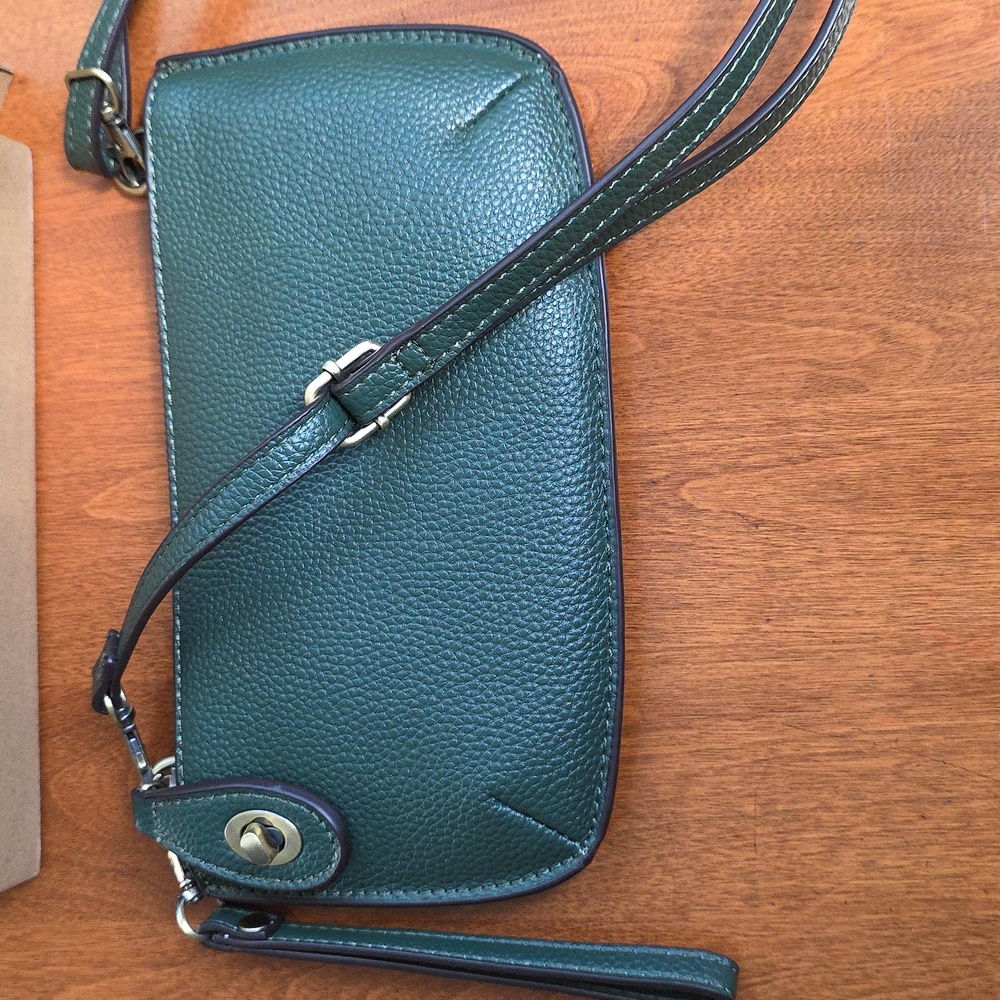 NEW, Joy Susan Hunter Green Turnlock Clutch Convertible Crossbody Bag - Picture 13 of 16